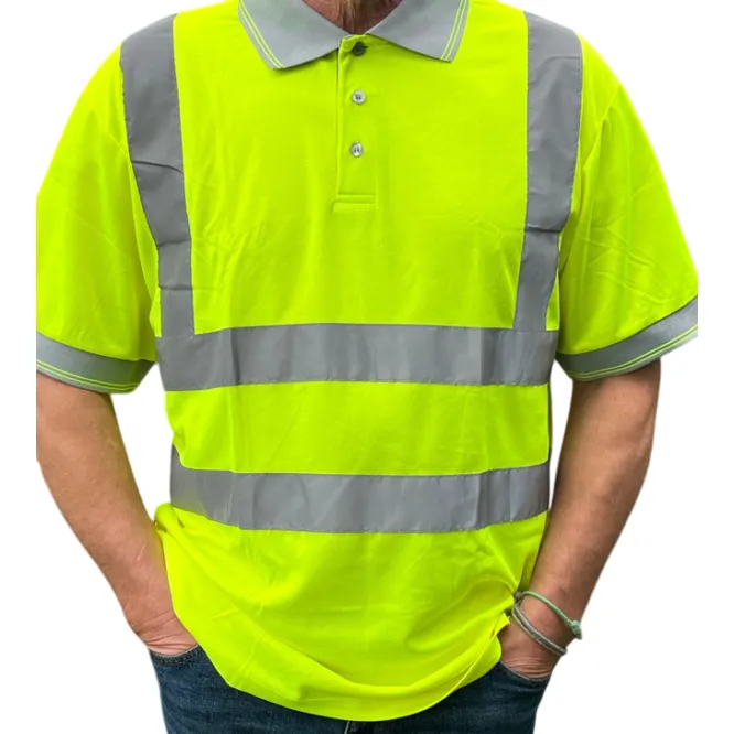 Hi-Vis Short Sleeve Polo Shirt Class 2 - Solid Tape - Case of 25
